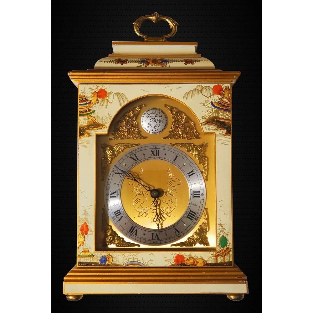 Hand‎ Painted Chinioserie English Bracket Clock by Elliott of London
